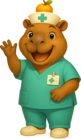 Nurse Capy waving
